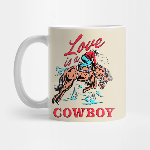 Vintage Retro Love Is a Cowboy Western Cool by masterpiecesai